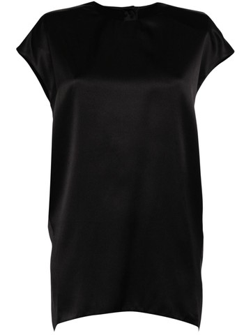 JNBY - round-neck satin T-shirt - women - Viscose/Silk/Spandex/Elastane - M - Black