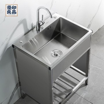免運 公司貨 附發票 洗手盆 不鏽鋼水槽 洗菜盆 廚房不銹鋼水槽加厚圍擋單槽帶支架洗菜盆手工池拉絲洗碗池大水池工廠現貨直銷 特惠/全館八折 售後保障 店長新品推薦 5y108