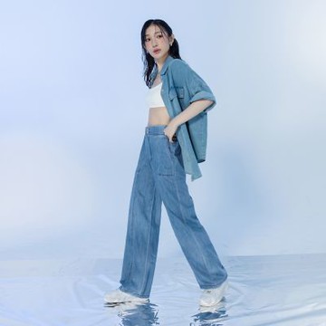 OB嚴選-涼感冰絲輕量雙排釦牛仔長褲《BA8081-》