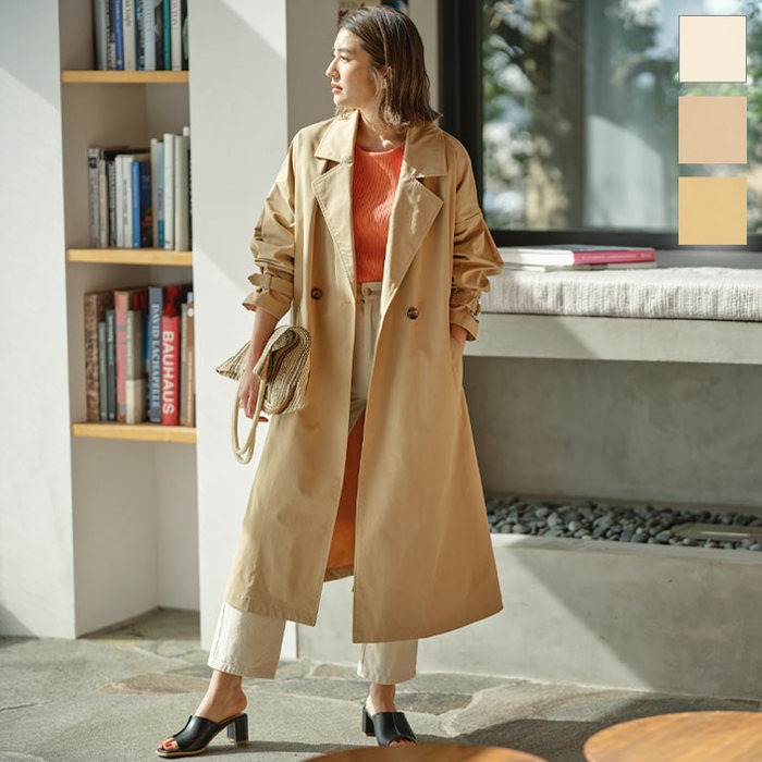 コート トレンチコート レディース 春 アウター ゆったり ツーボタン 長袖 羽織り きれいめ K1029 通販 Lineポイント最大get Lineショッピング
