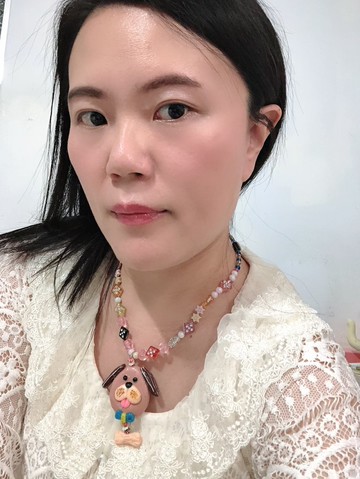 狗狗骨頭 手作黏土項鍊 陶土 手繪捏製 鋼絲線不銹鋼釦 串珠