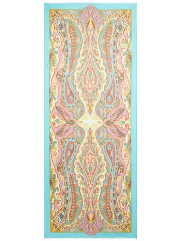 ETRO - paisley-print silk scarf - women - Silk - One Size - Blue