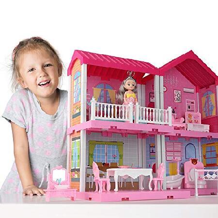 TEMI Dollhouse Dreamhouse Building Toys Figure w Furniture