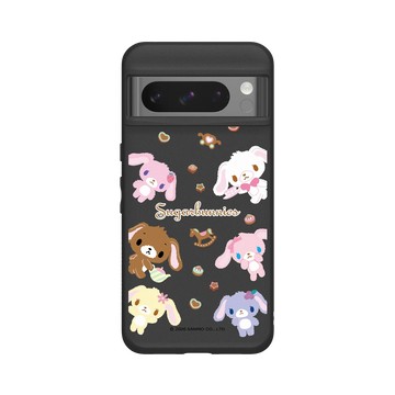 Pixel 8 Pro SolidSuit 黑 - 三麗鷗-蜜糖邦尼 Sugarbunnies - 雙胞胎兔排排站