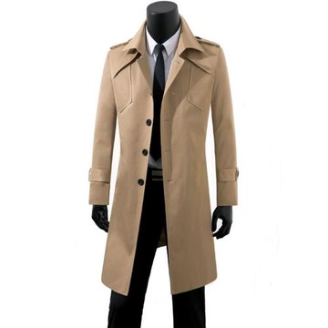 風衣2025春季新款男士長款工裝外套商務休閑春秋單排扣男裝潮流帥