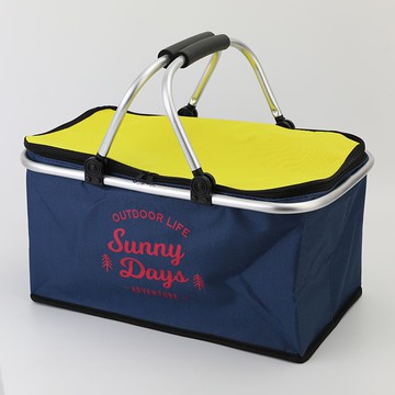 保溫箱 30L保溫籃超市折疊購物籃快餐籃野餐保溫包牛津布籃子野餐籃 戶外