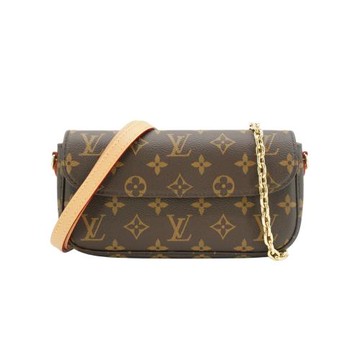 二手品 Louis Vuitton Ivy Woc 帆布肩背/斜背包(M81911-咖)
