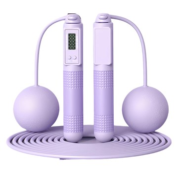 MICHAEL FITNESS 麥克健身 智能跳繩兩用款 帶計數器 360度旋轉 人體工學設計 繩長自由調節  紫色  1組  12 x 7.2 x 19.9