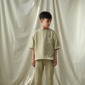 Essential-03 五分袖毛圈口袋Tee(親子款)