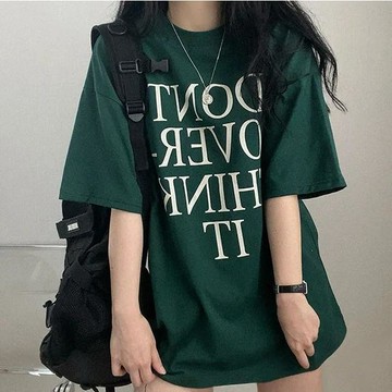 已售9642件💖Vuja de 純棉 t恤 短袖上衣女 英文印花 T恤 韓國上衣 oversize T恤 潮流衣服 寬