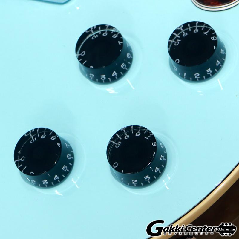 D’Angelico Premier Series Premier Atlantic Sky Blue Top, Natural Mahogany Back and Sides