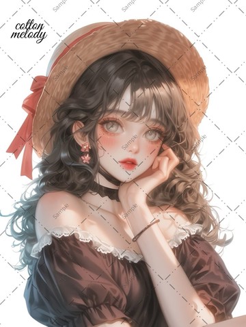 original sticker no.883 人物貼紙 原創貼紙 人物貼紙 女孩貼紙 原創人物貼紙