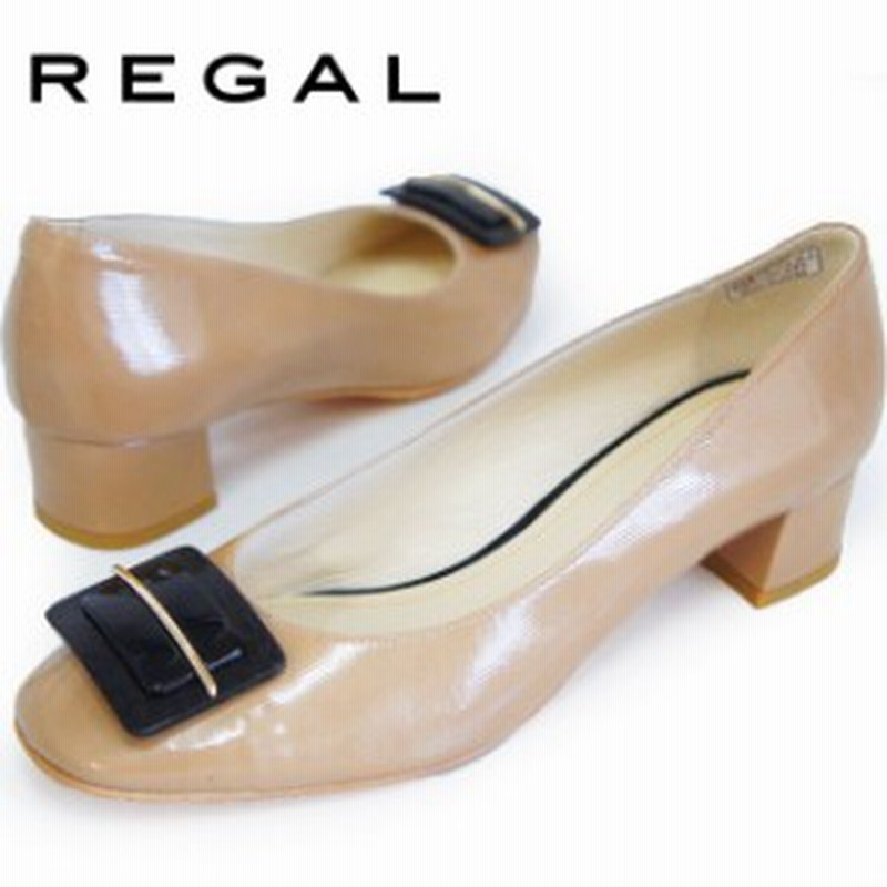 送料無料 レディース パンプス リーガル Regal F02j 本革 チャンキーヒール 太ヒール 日本製 エナメル バックル 美錠 ベージュ 通販 Lineポイント最大1 0 Get Lineショッピング