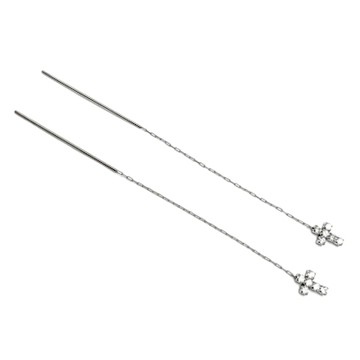 ROYAL DAMON 羅亞戴蒙 迷你滿鑽十字架耳針-垂鍊式