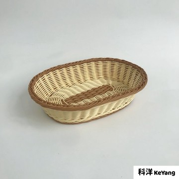 水果籃子仿藤編織傢用客廳特色果盤幹果籃橢圓形塑料編零食收納筐