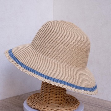 花邊淑女帽 自然色 紙線編織 台灣製