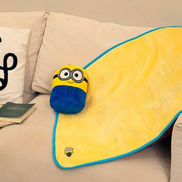 日本丸真 小小兵 角色主題毛毯(附造型收納袋) 小小兵