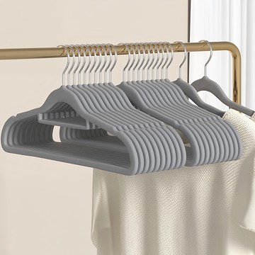 mohe 木暉居家 植絨衣架 41.5 x 21 x 0.5cm 3.9kg  灰色  1組