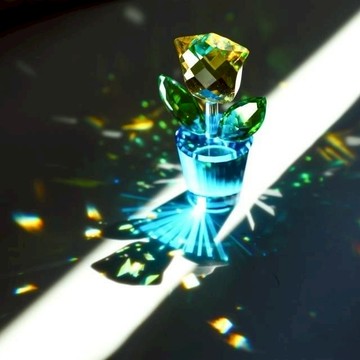 水晶擺件 玫瑰花開運小擺件 太陽捕手 陽光光影彩虹水晶禮物兒童變色捕光聖誕捕夢網  辦公室小物 居家風水擺件 交換禮物