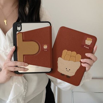 jellycat卡通薯條360度旋轉適用ipad11保護套air7/6新款ipad10帶筆槽11寸防摔10.9蘋果平板保護套mini7女款