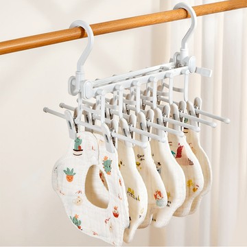 多功能一秒取衣摺疊曬褲架/魔術晾褲架(6掛架)-3入 單一規格