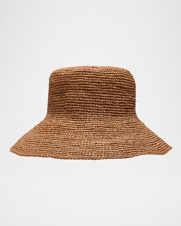 Jade Raffia Bucket Hat
