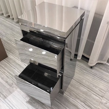 公司貨 最低價 免運 高端美發店工具柜發廊專用工具車理發店剪發柜置物架不銹鋼鏡臺柜