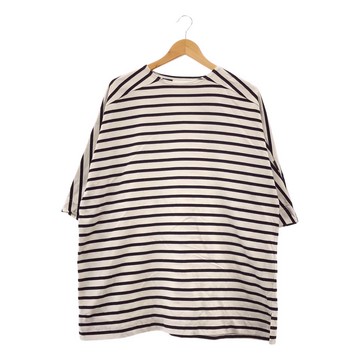 N.HOOLYWOOD  COMPILE BORDER  Border Oversized Slit T-Shirt | 尺寸 38 | 白黑 | 男款