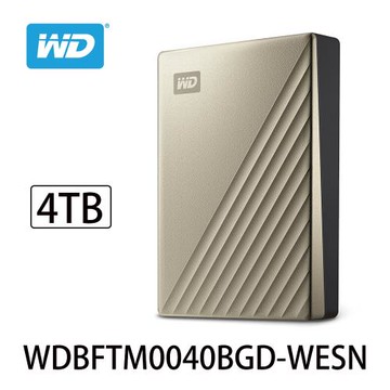 WD威騰 My Passport Ultra 4TB USB-C 2.5吋 外接硬碟(閃耀金) WDBFTM0040BGD-WESN