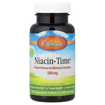 Carlson, Niacin-Time，500 毫克，100 片素食片