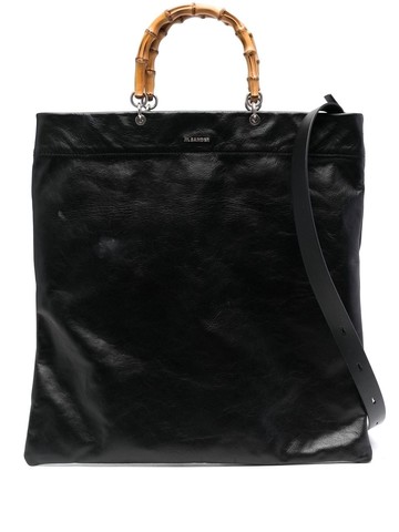 Jil Sander - bamboo-handle leather tote bag - men - Calf Leather - One Size - Black