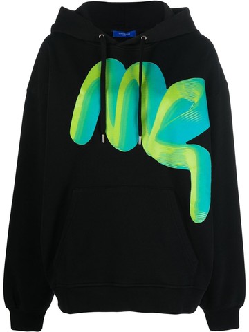 Nina Ricci - logo-print cotton hoodie - women - Cotton - S - Black
