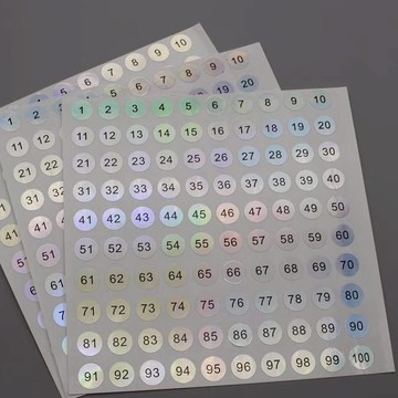 台灣現貨 0-200防水甲油膠數字編號貼 圓形標籤貼 編號標籤 數字貼 圓形雷射標貼 編碼標籤 美甲編號貼 美甲工具