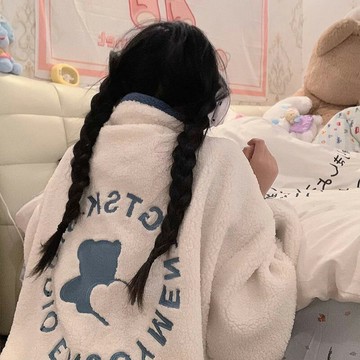 針織開衫羊羔毛外套女 秋冬加絨加厚百搭韓版寬松學生早秋運動【淘夢屋】