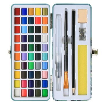 AFAMIC 艾法 創意無限專業級高顯色水彩顏料塊繪畫大全套組  480g  50色