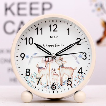 北歐小鬧鐘電子鐘學生用靜音床頭夜光創意簡約臥室兒童電子鬧鈴聲音超大 雙11全館免運