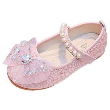 KIZTREE 女童 亮片蝴蝶平底鞋 XZ-519  粉色  165mm