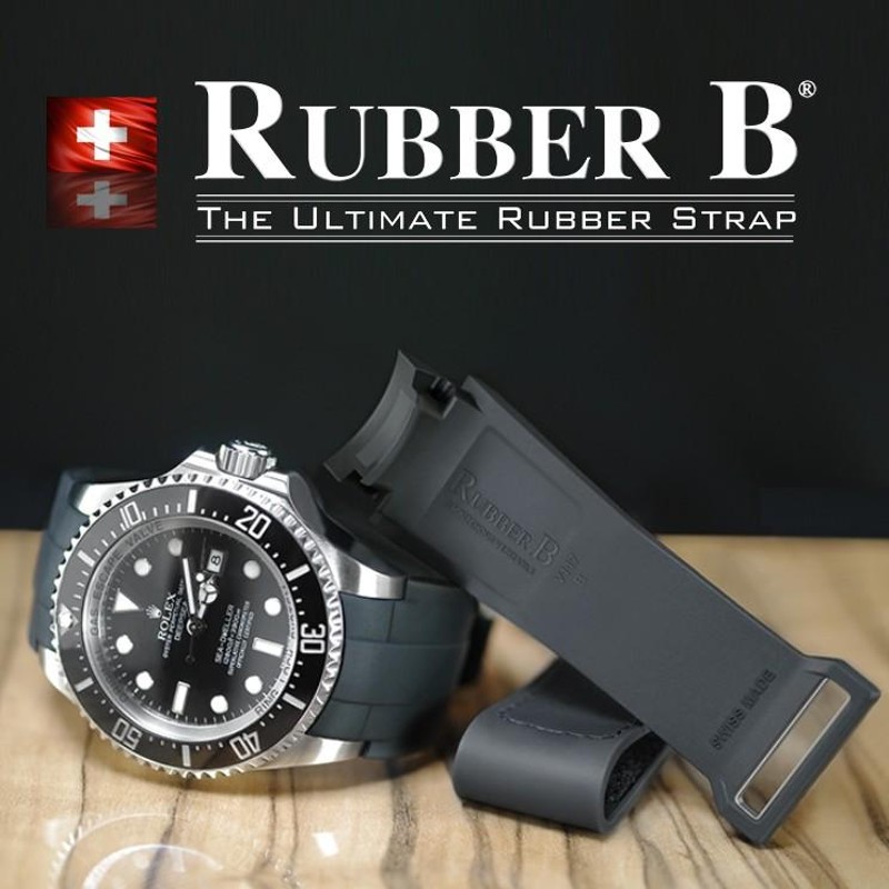 ラバーＢ（RUBBERB）ロレックス ディープシー（Ref.116660）専用ラバーベルト 色：レッド【尾錠付き】※時計は付属しません  腕時計用ベルト・バンド