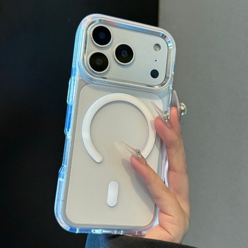 鈦金屬鏡頭框 磁吸保護殼 氣囊防摔手機殼 適用於 iPhone 17 16 15 14 13 12 Pro max