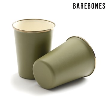 【兩入一組】Barebones CKW-1029 雙色琺瑯杯組 Enamel 2-Tone TALL Cup (16oz) / 黃褐綠