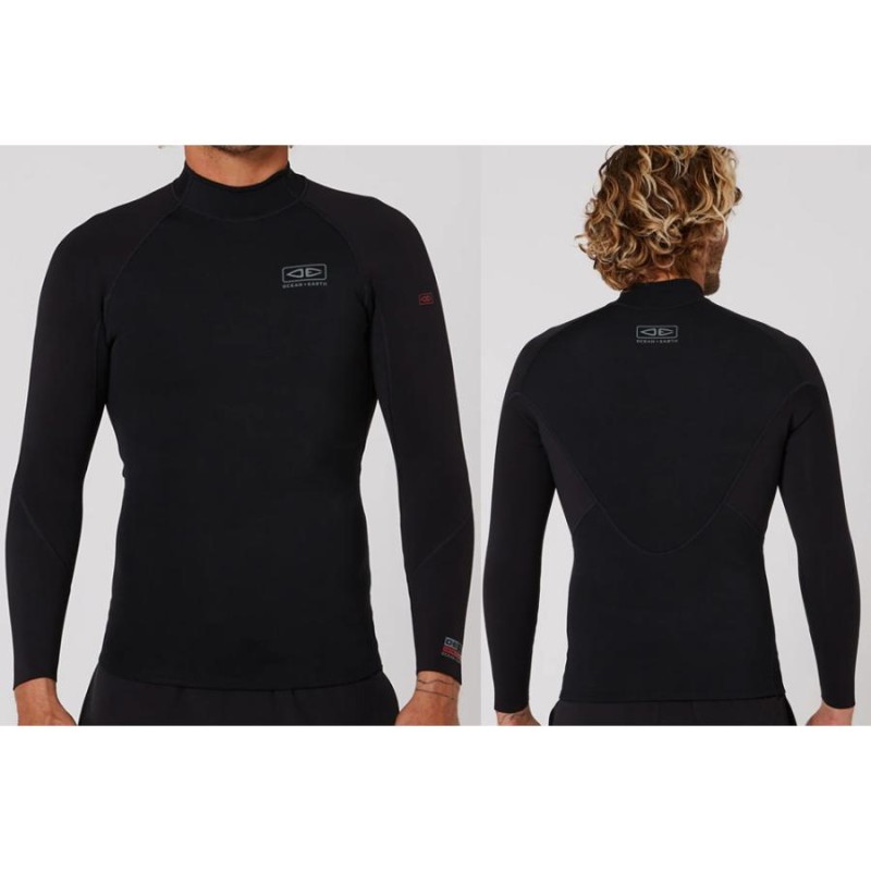 OCEAN&EARTH O&E 1.5mm LONG SLEEVE DOUBLE BLACK サーフィン 長袖タッパー オーシャン＆アース  ウェットスーツ ジャケット マリンスポーツ | LINEブランドカタログ