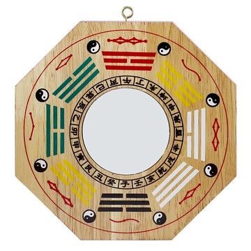 慈緣正堂 桃木八卦鏡凸鏡家用門口 實木雕刻現代中式居家裝飾浮雕
