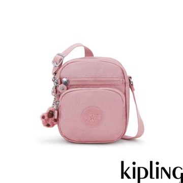 Kipling (網路獨家款)霧粉色多袋小巧斜背包-RON