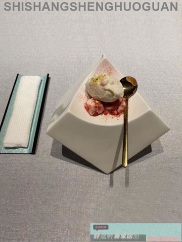 特色餐具 餐盤 可開發票 創意陶瓷法式風格立方臺碟個性白色陶瓷盤子分子料理餐具凹形盛器