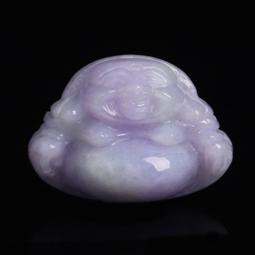 冰糯底紫羅蘭翡翠吊墜女男款 精雕佛公項墜 飾品