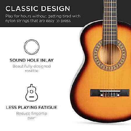 Best Choice Products 30in Kids Acoustic Guitar Beginner Starter Kit with Electric Tuner, Strap, Case, Strings, Capo- Sunburst