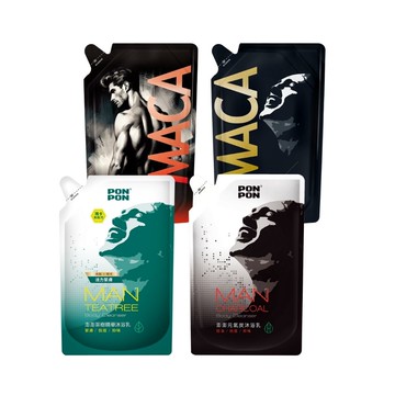 【澎澎MAN】沐浴乳補充包700g(麝香瑪卡/元氣炭/茶樹精華 3款任選)