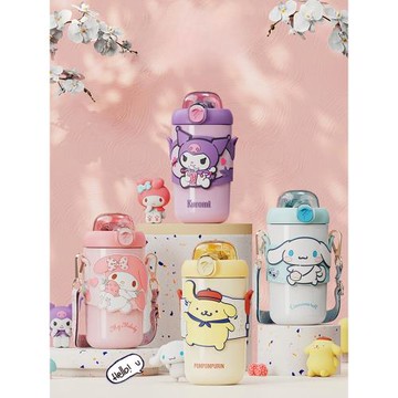 庫洛米兒童保溫水杯可愛316不銹鋼高顏值小女孩學生保冷吸管杯子