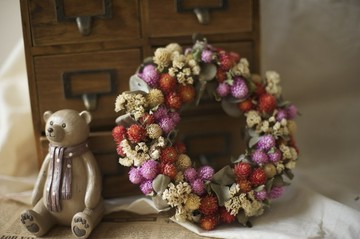 Fleurir朵朵時光  一點甜甜的果實花圈/手作乾燥花禮/婚禮小物