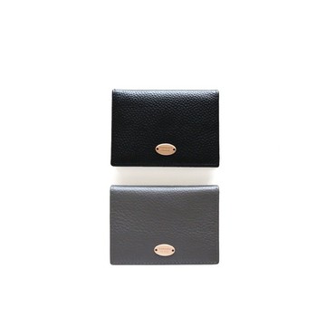 東京新品-BONJOUR PARIS法式小標牌皮革卡片名片包 大象灰/經典黑
